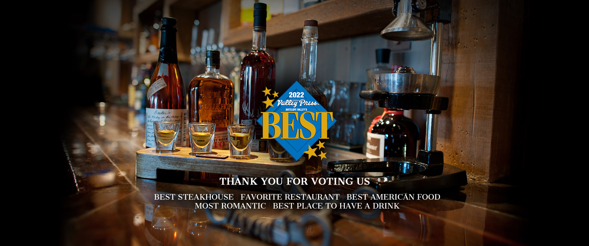 AVs Best 2022 - Thank you for voting us Best Steakhouse, Favorite Restaurant, Best American Food and more!